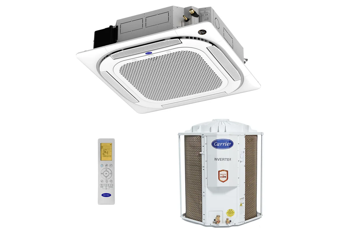 Carrier Ar Condicionado Cassete 18000 BTUs Inverter 4 vias F Carrier